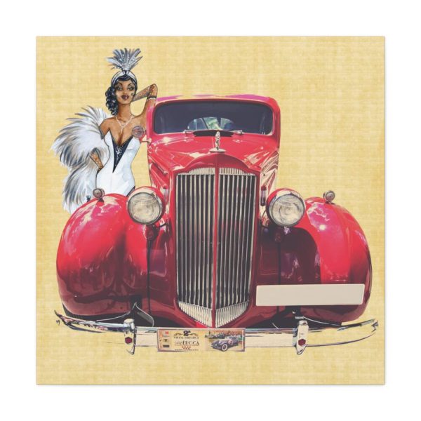 101419-76.jpg Car And Woman Vintage Standard Canvas