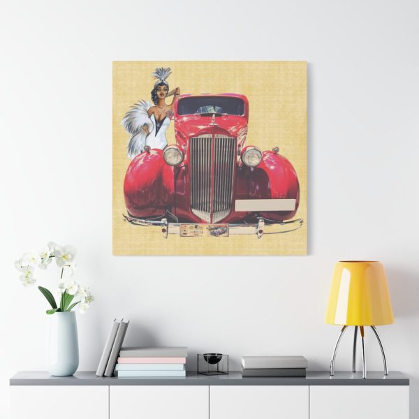 101419-77.jpg Car And Woman Vintage Standard Canvas