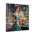 Retro 1950s Lady Christmas Standard Canvas