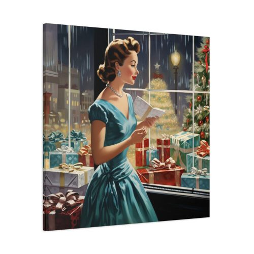 Retro 1950s Lady Christmas Standard Canvas