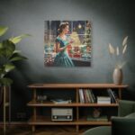 Retro 1950s Lady Christmas Standard Canvas - Image 5