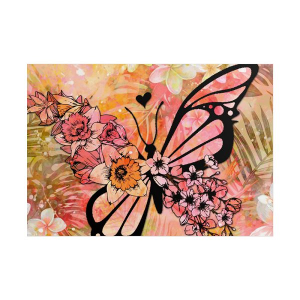 101875-130.jpg Tropical Flower Butterfly Art Poster