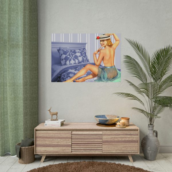 101875-243.jpg Pin-up Girl On Bed Poster