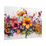 Colorful Watercolor Flowers on White Background Poster - Image 13