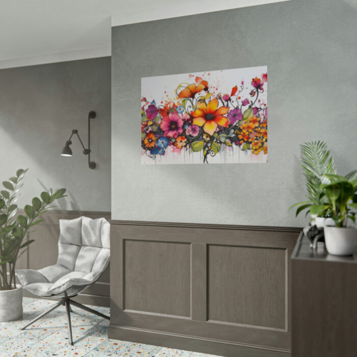 Colorful Watercolor Flowers on White Background Poster - Image 15