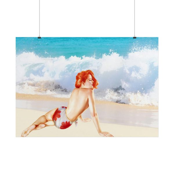 Pin-up Girl Beach Beauty Poster