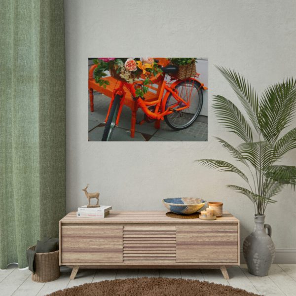 101875-358.jpg Bike Decorated With Flowers Poster