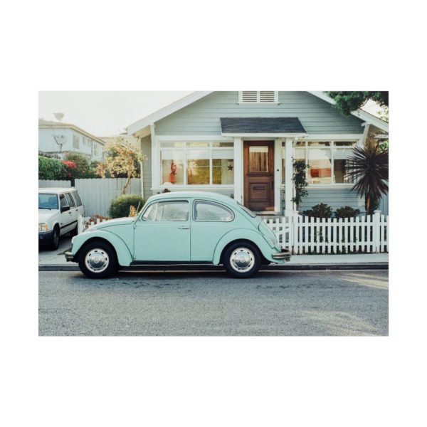 Vintage Car and House Poster