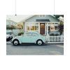 Vintage Car and House Poster