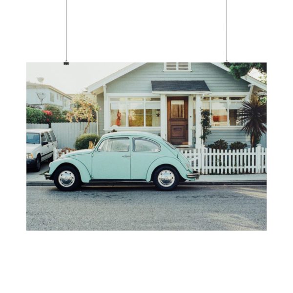 Vintage Car and House Poster