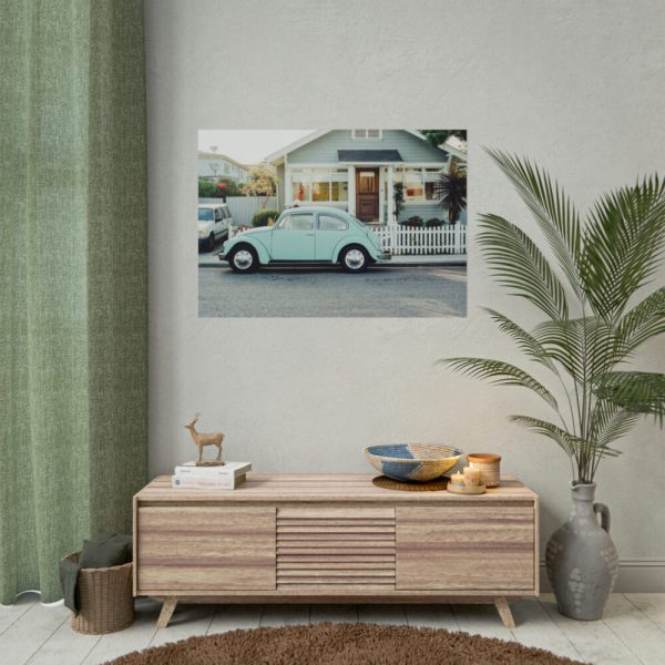 Vintage Car and House Poster