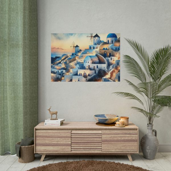 101875-433.jpg Oia Village in Santorini at Night Poster