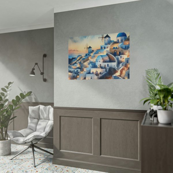 101875-434.jpg Oia Village in Santorini at Night Poster