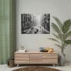 Black and White Venice Canal During Heavy Rain Poster