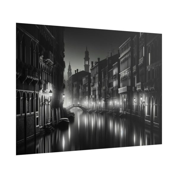 101875-497.jpg Venice Canal at Night Poster