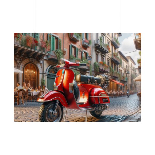Red Vespa in Italy II Poster