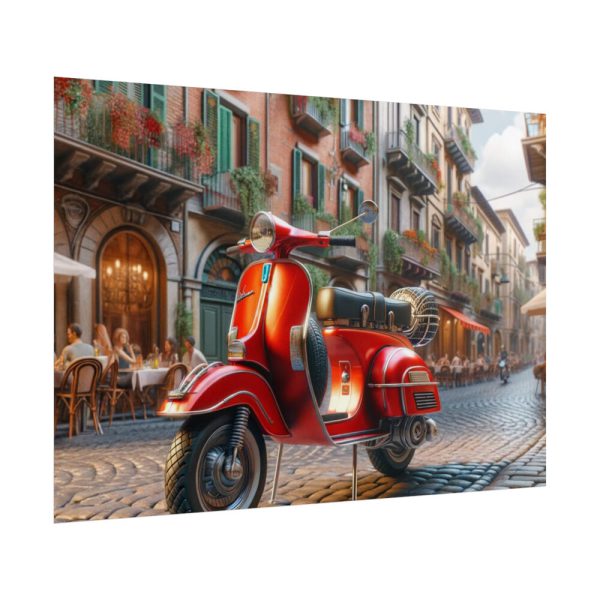 Red Vespa in Italy II Poster