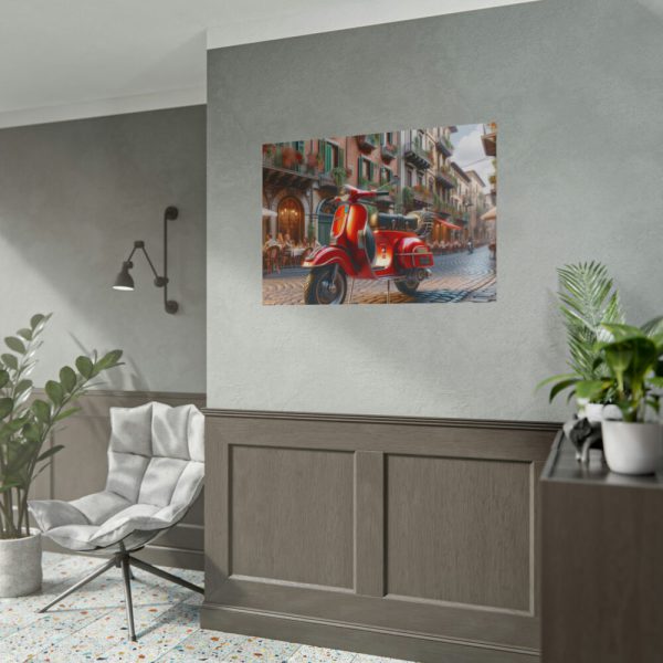 Red Vespa in Italy II Poster