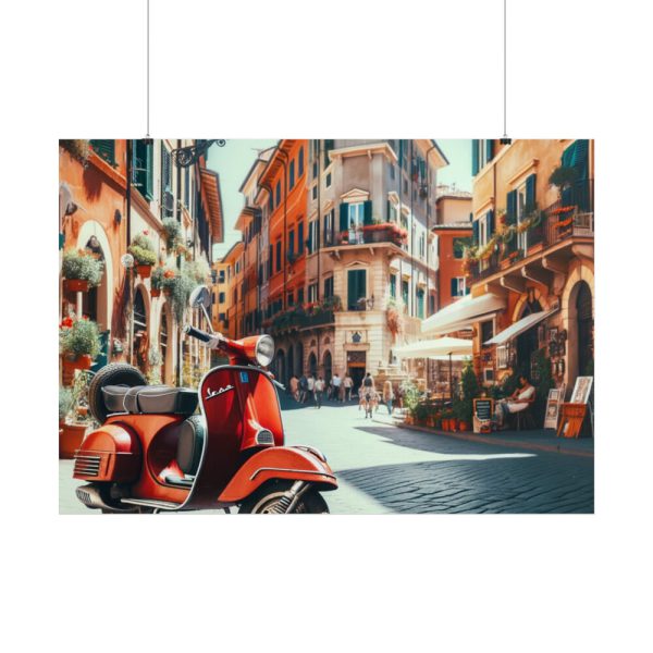 101875-516.jpg Red Vespa in Italy I Poster