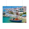 Greek Coastal Town Poster