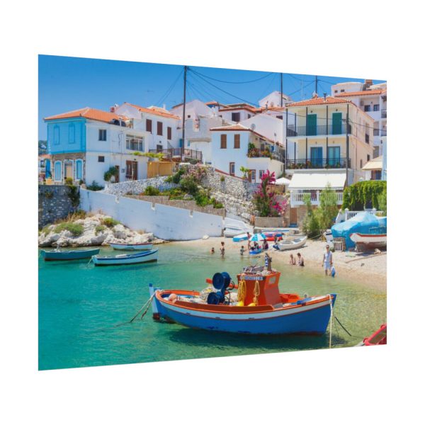 Greek Coastal Town Poster