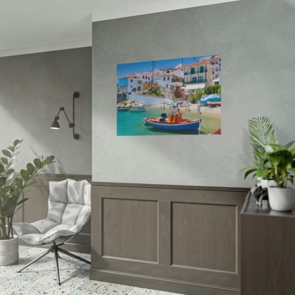 Greek Coastal Town Poster