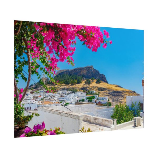 Lindos And Flowers Poster