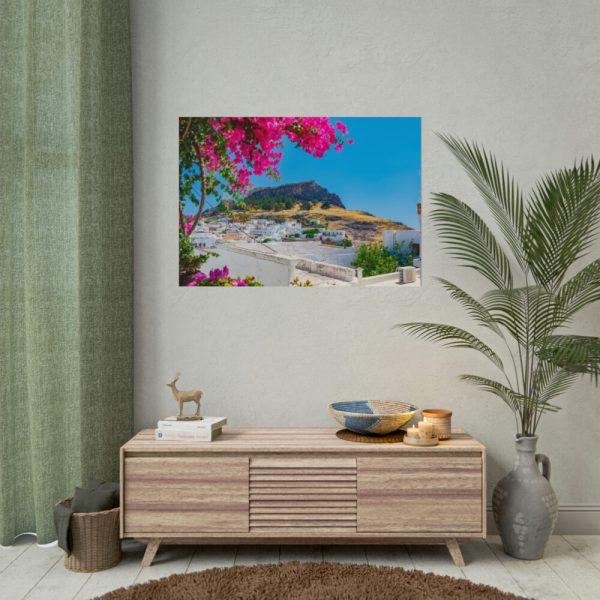 Lindos And Flowers Poster