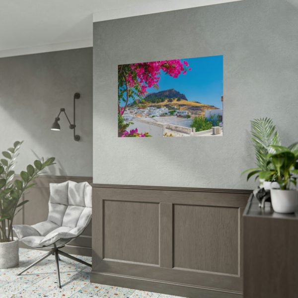 Lindos And Flowers Poster
