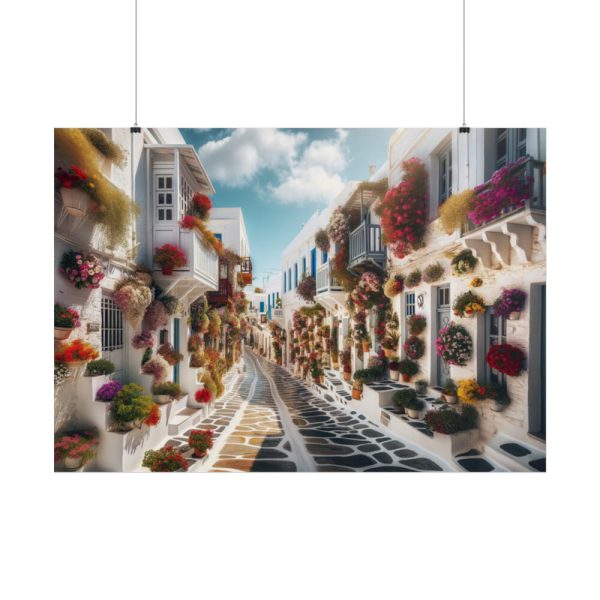 101875-611.jpg Greek Street With Flowers Poster