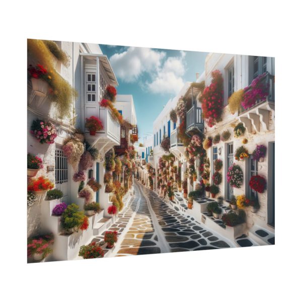 101875-612.jpg Greek Street With Flowers Poster