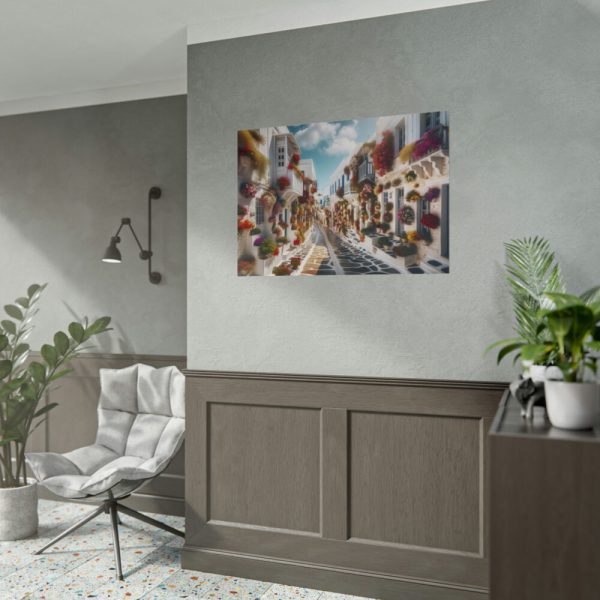 101875-614.jpg Greek Street With Flowers Poster