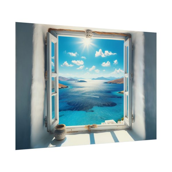 View of the Sea From the Window in Greece Poster