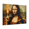 101875-642.jpg Mona Lisa Raising Index Finger With Fire Poster