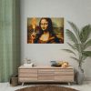 101875-643.jpg Mona Lisa Raising Index Finger With Fire Poster