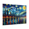 101875-682.jpg City Skyline at Night With Vibrant Swirling Colors Poster