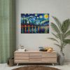 101875-683.jpg City Skyline at Night With Vibrant Swirling Colors Poster