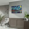 101875-684.jpg City Skyline at Night With Vibrant Swirling Colors Poster