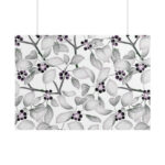 Grey Floral Pattern Poster - Image 12