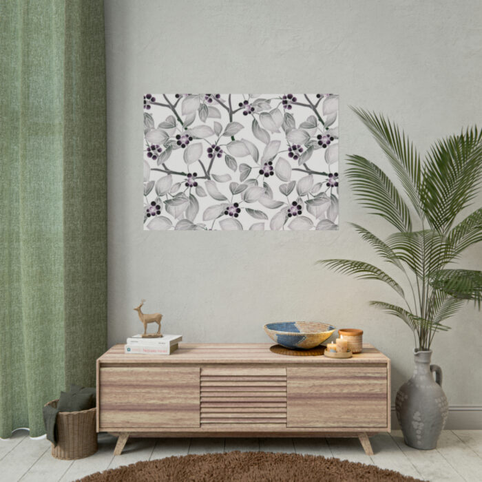 Grey Floral Pattern Poster - Image 14