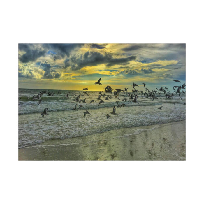 Convey of Birds are Flying Duing Sunset Poster - Image 11