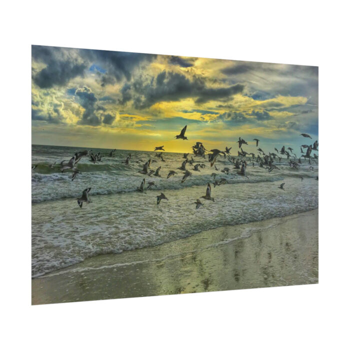 Convey of Birds are Flying Duing Sunset Poster - Image 13