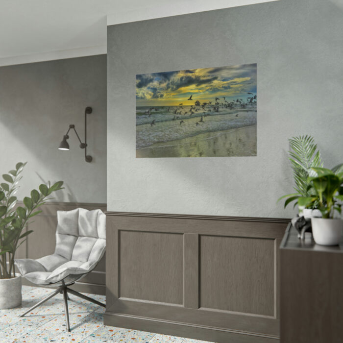 Convey of Birds are Flying Duing Sunset Poster - Image 15