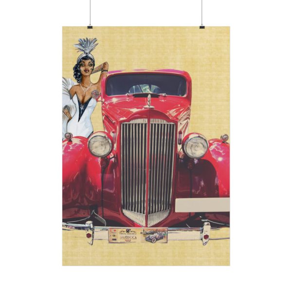 101894-121.jpg Car And Woman Vintage Poster