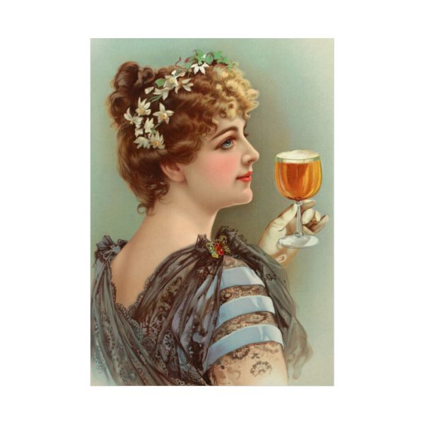 101894-130.jpg Vintage Beer Woman Poster