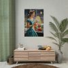 101894-173.jpg Retro 1950s Lady Christmas Poster