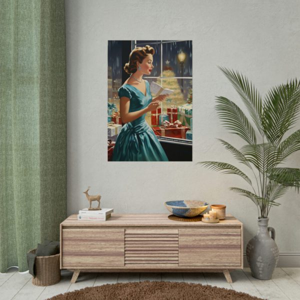 101894-173.jpg Retro 1950s Lady Christmas Poster