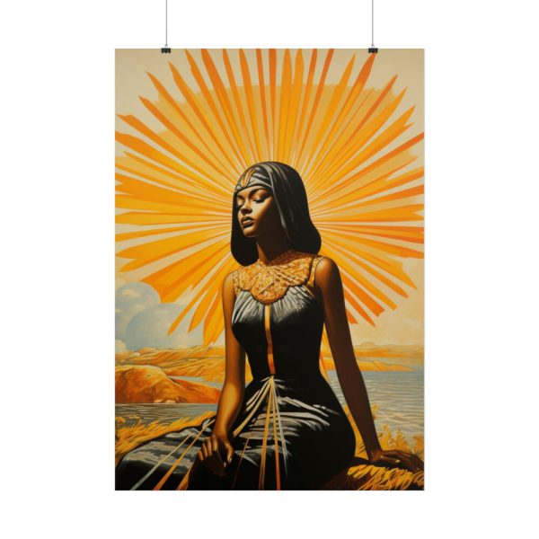 Woman Adoring The Sun Travel Poster