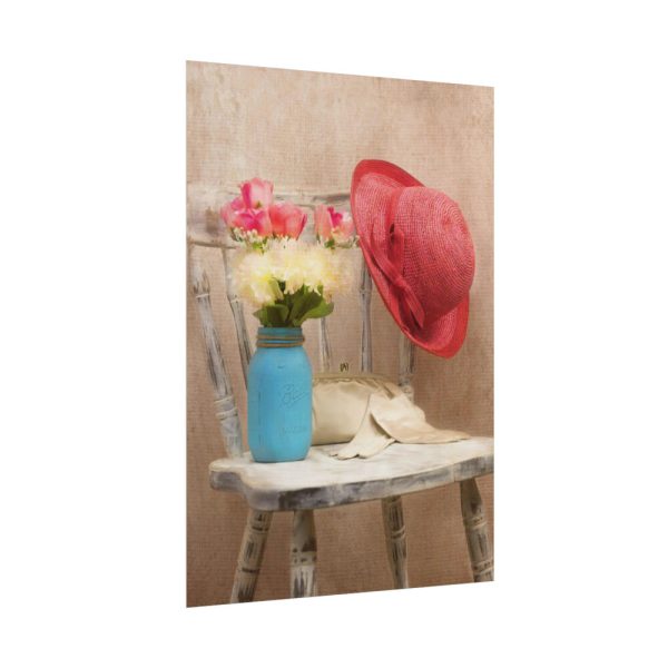 101894-202.jpg Vintage Hat and Flowers Poster
