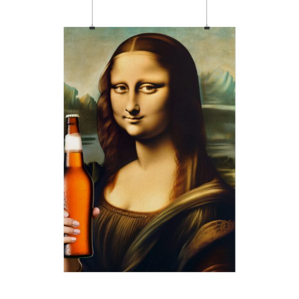 101894-246.jpg Mona Lisa Holding Beer Poster